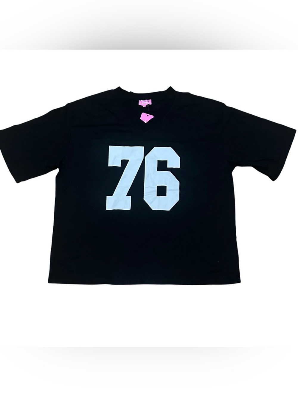 Edikted 76 Oversized Jersey T-Shirt Black White XL NWT